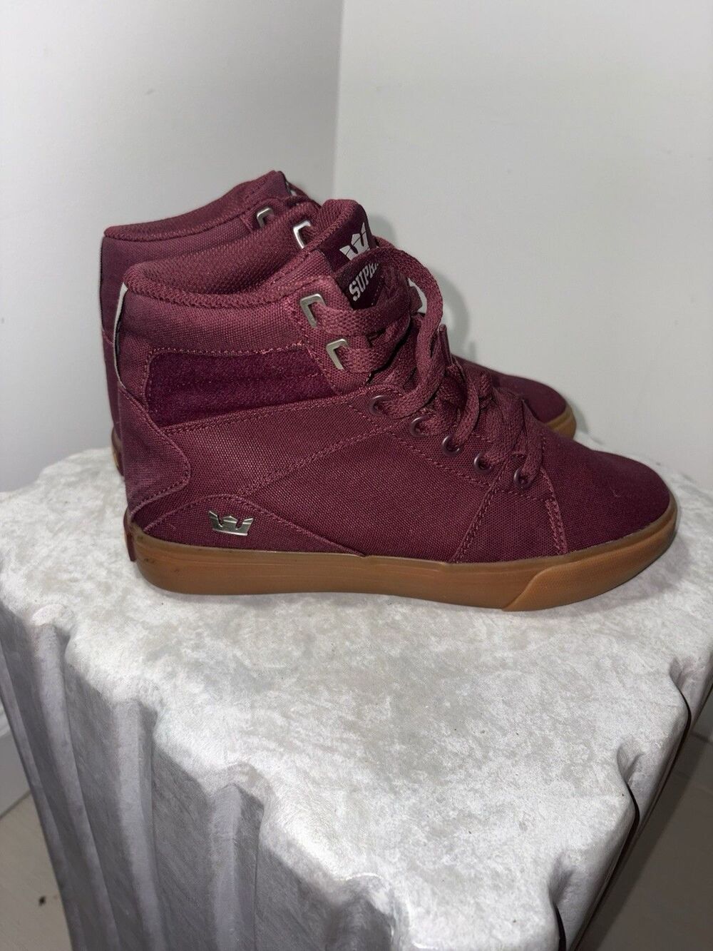 NEW Supra Aluminum Wine Gum High-Top Skateboarding Sneaker Shoes Sz 5.5
